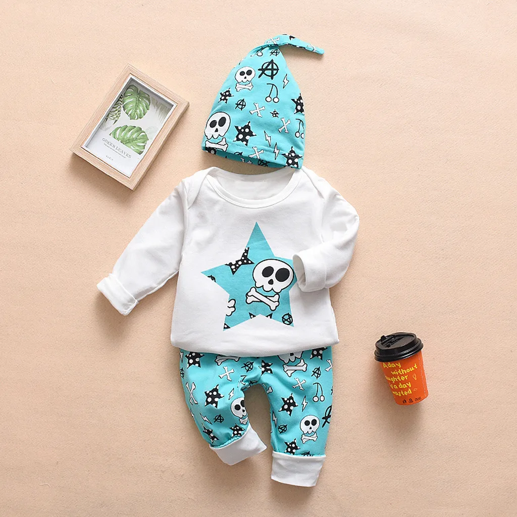 2019 милый комплект детской одежды для новорожденных девочек и мальчиков из 3