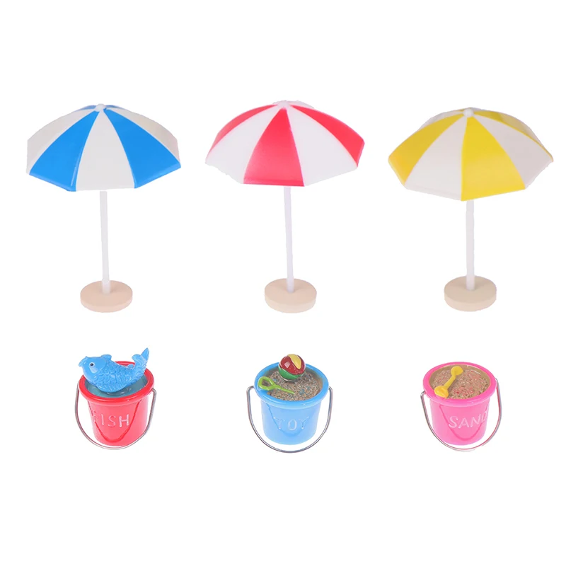 

1pc Small Statue Little Figurine DIY Crafts Decor Miniature Seaside Beach Bucket Toy Fish Sand Bucket Ornament