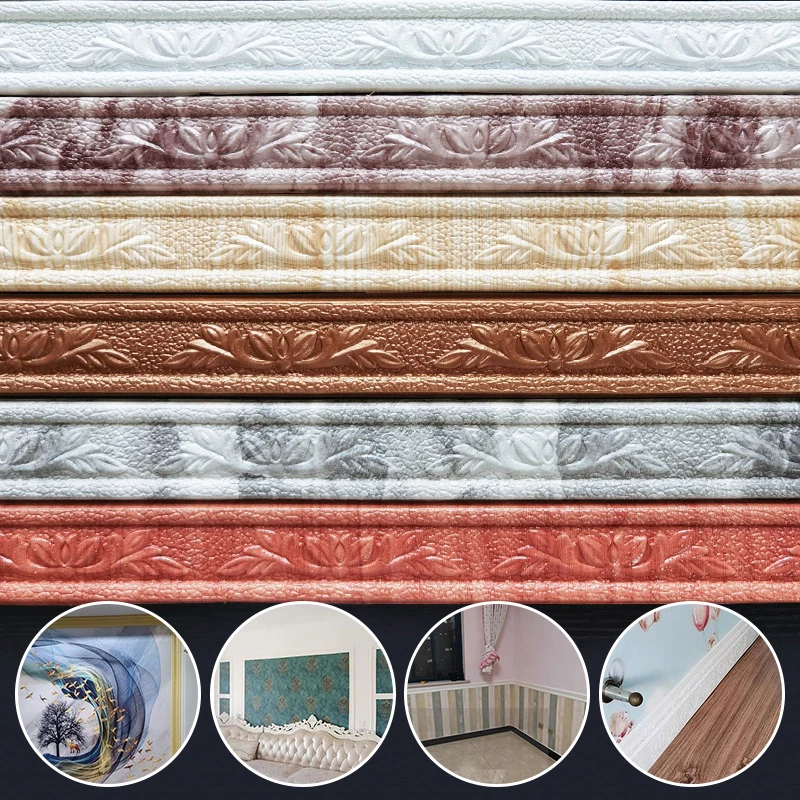 

3D Self-Adhesive Wallpaper Sticker Skirting Border Baseboard Home Wall Decor