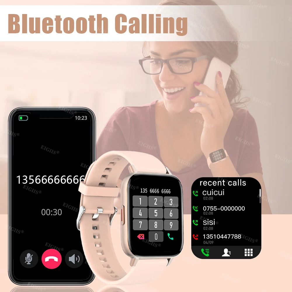 Tanie EIGIIS Inteligentny Zegarek Kobiety 1.69 Cal Fitness Tracker Pulsometr Tlen Krwi Męska Sport Smartwatch Dla Xiaomi Android Ios