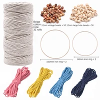 new diy handmade wooden ring wooden stick color cotton thread suit dream catcher material hanging basket weaving accessories