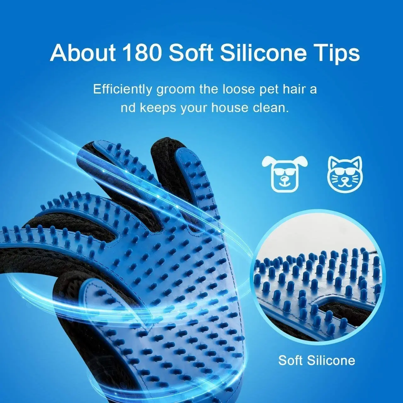 Перчатка для груминга кошек Pretty &amp Better шерстяная перчатка вычесывания шерсти