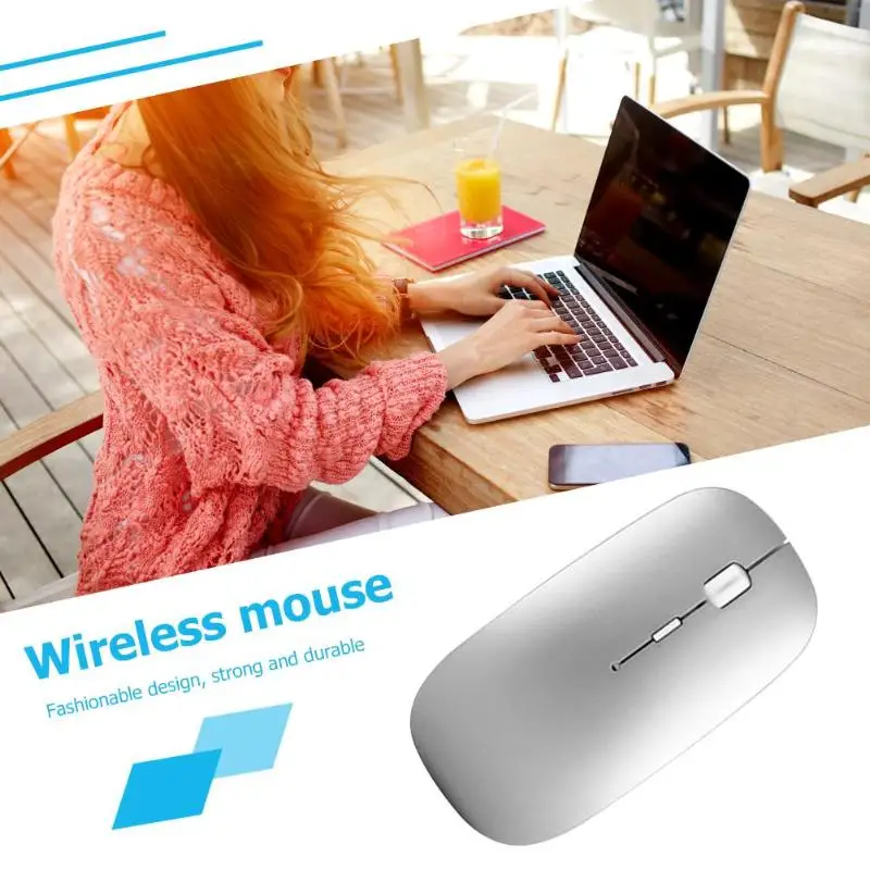 Портативная беспроводная Бесшумная оптическая перезаряжаемая мышь 2 4G USB для