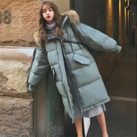 2020 new oversized coats thick winter jacket women hooded fur collar down cotton coat long jacket female parkas mujer maxi coats
