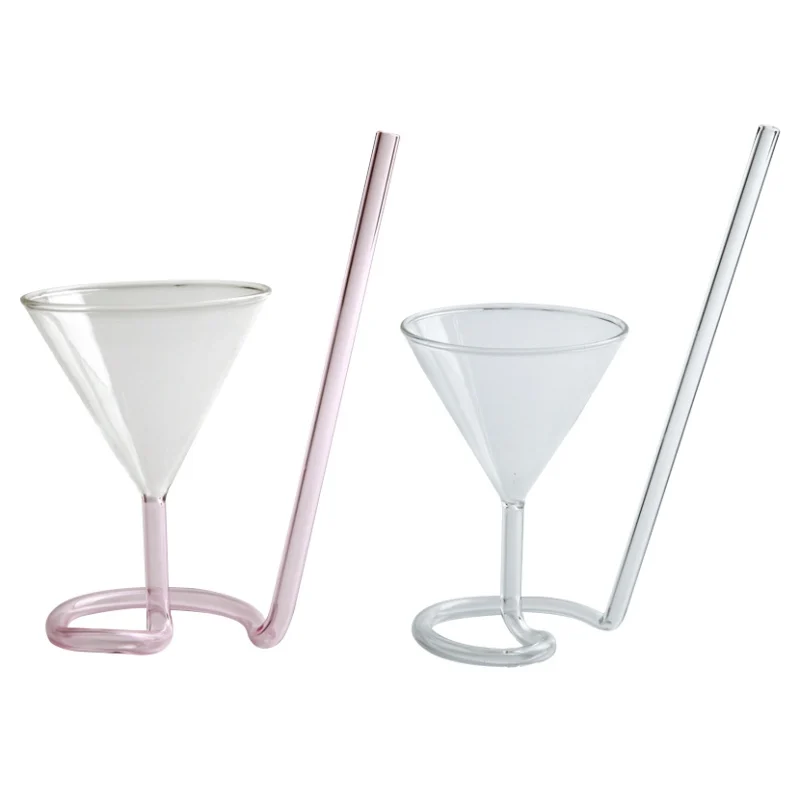 Новый виток вина Коктейльные стаканы без ножки чашка Длинная Солома Шампанский