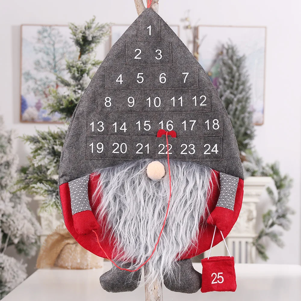 

Christmas Advent Calendar Faceless Santa Dwarf Doll Decoration Christmas Tree Felt Pendant Navidad Noel 2022 New Year Gift