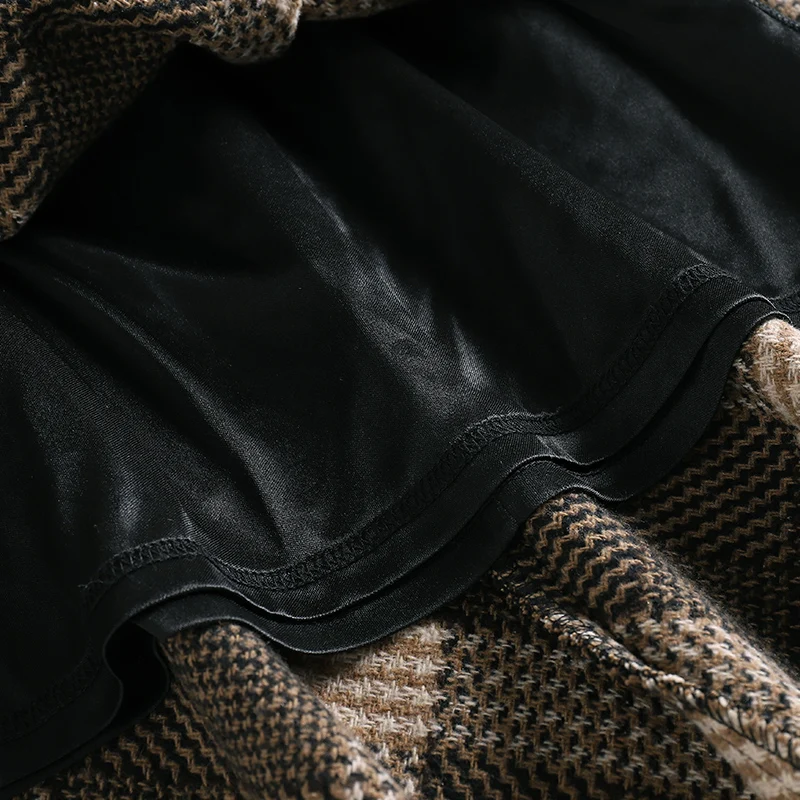 Женская шерстяная юбка в клетку EC.MS эластичная роскошная женская элегантная