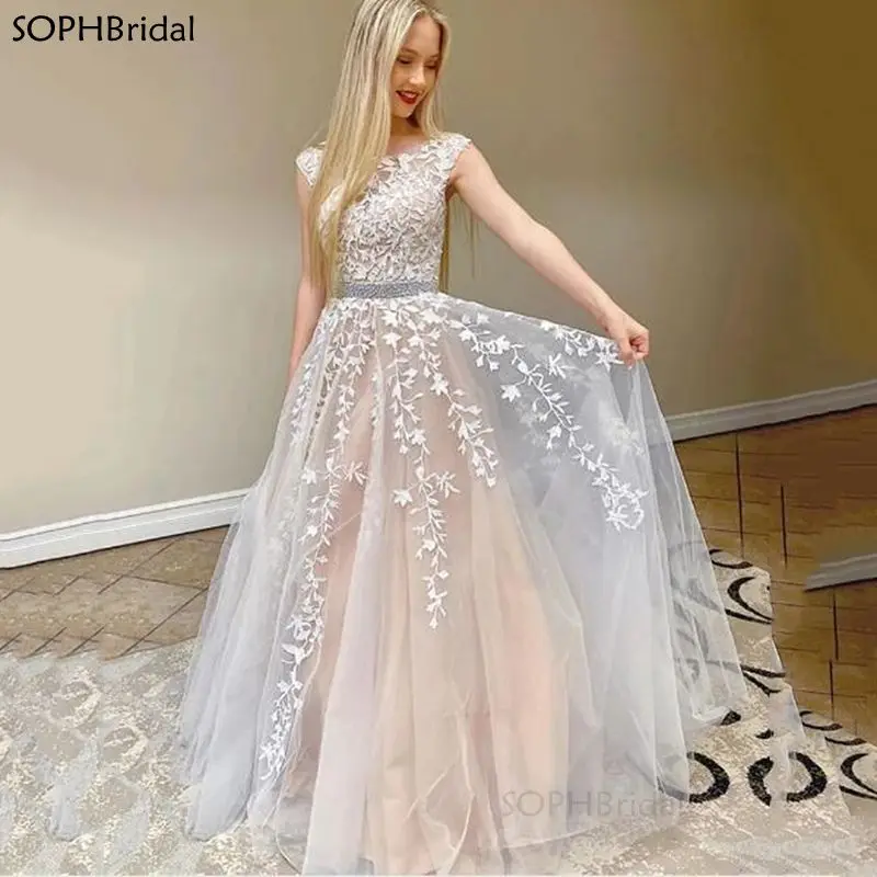 

Женское ТРАПЕЦИЕВИДНОЕ вечернее платье, фатиновое платье цвета шампанского с кружевной аппликацией, бальное платье для выпусквечерние веч...