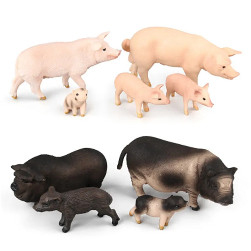Новое моделирование животных модель игрушки комплекты с рисунком свинок на