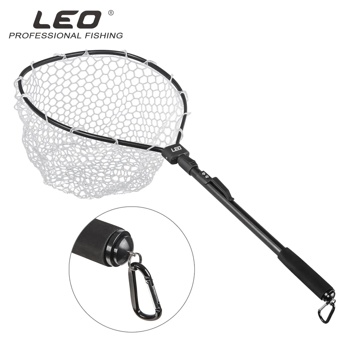 

Folding Hand Net Fishing Net Silicone Landing Net with Aluminum alloy Handle Extending Pole Fishing Nets Fishing Tackle Dip Net