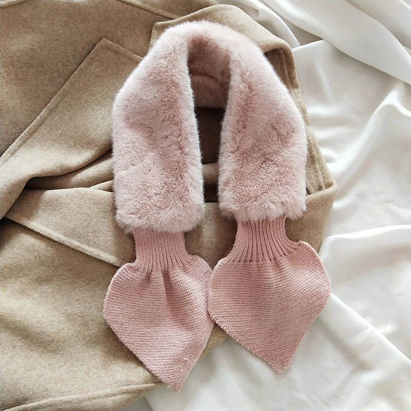 

2020 New Women's Knitted Scarf Neckerchief Women Fashion Thick Warm Plush Neck Collar Scarves for Ladies FS99