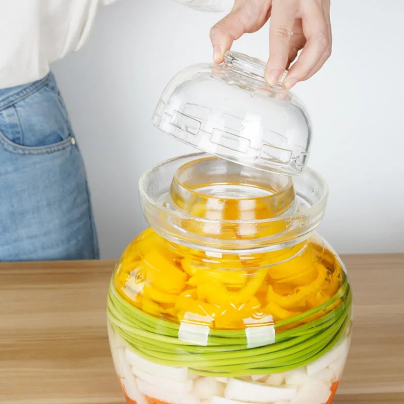 Утолщенная стеклянная банка кимчи домашняя для маринования кухонные аксессуары