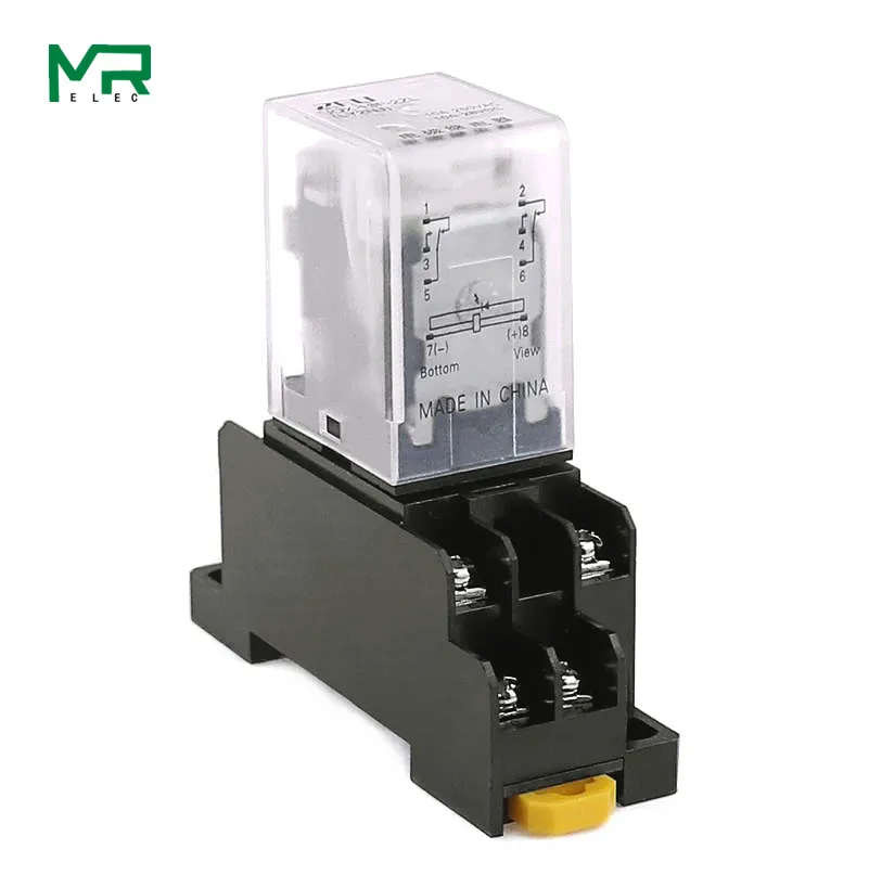 

1Set High-quality 12V 24V DC 110V 220V AC Coil Power Relay LY2NJ DPDT 8 Pin HH62P JQX-13F With Socket Base