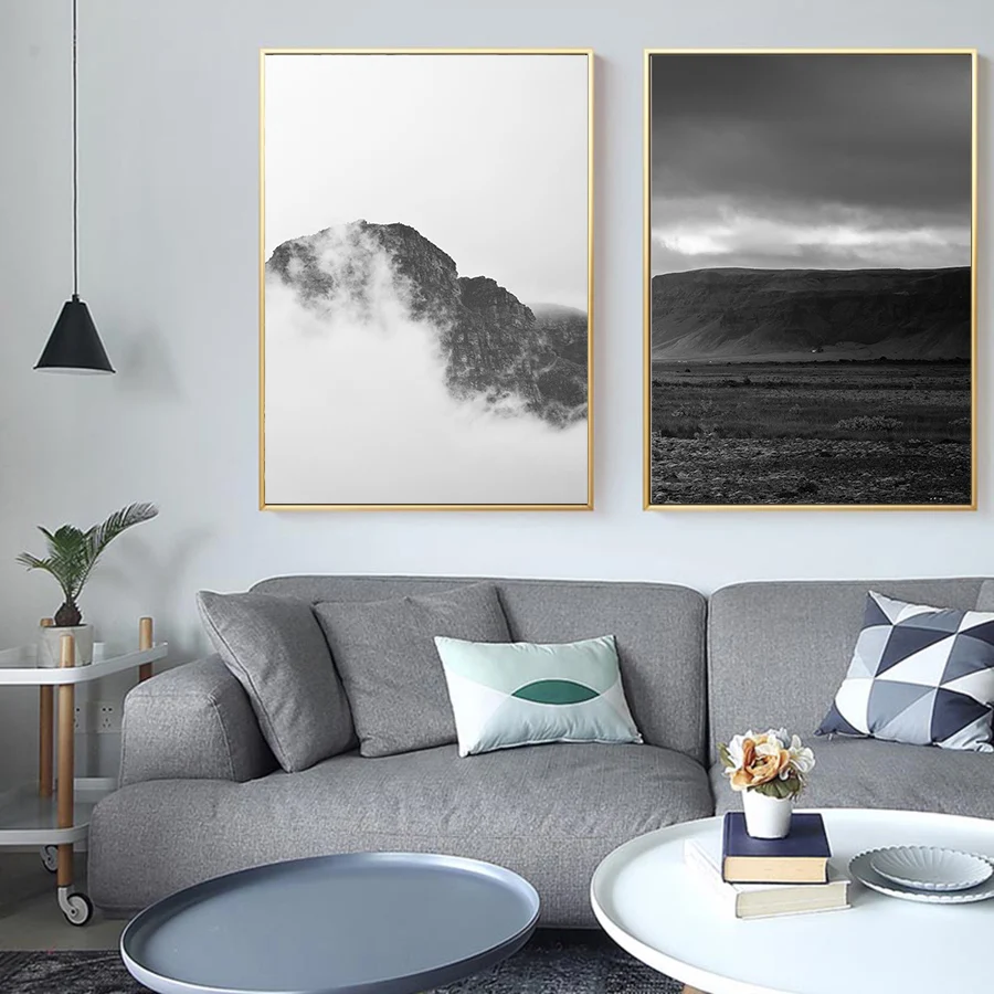 Горный пейзаж настенная живопись абстрактный художественный постер и печать HD