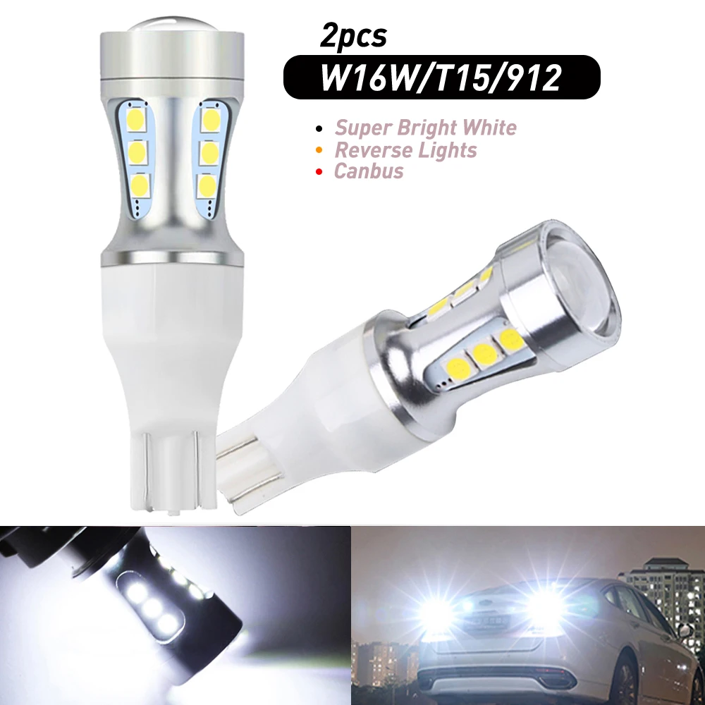 

W16w Led Super Bright White T15 921 912 Canbus Reverse Lights Bulbs On Cars Daytime Running Lamps For Bmw e46 Golf Mercedes w204