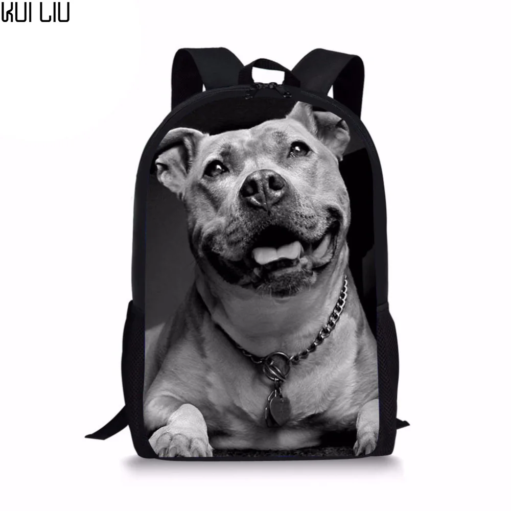 

Сумка для начальной школы Kui Liu, детский школьный ранец с принтом питбуля, с коллажем для мальчиков и подростков