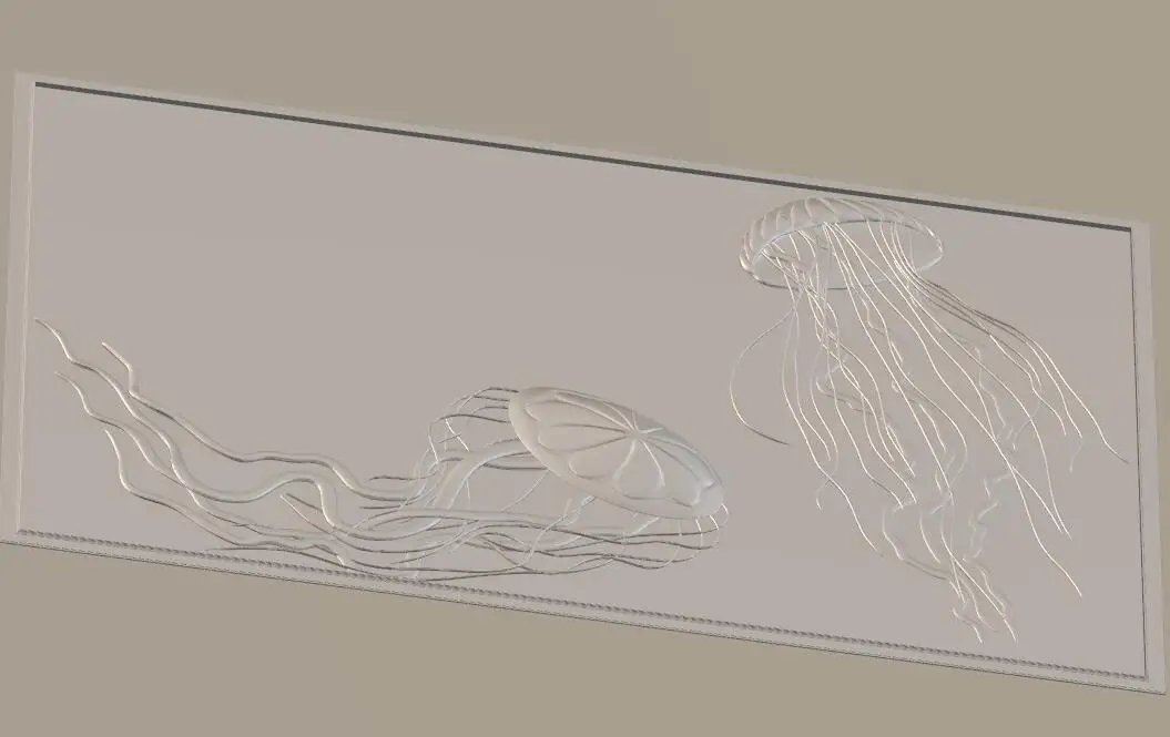 3d модель медузы рельеф для ЧПУ в формате STL фрезерного станка с Aspire Artcam|Фрезы по