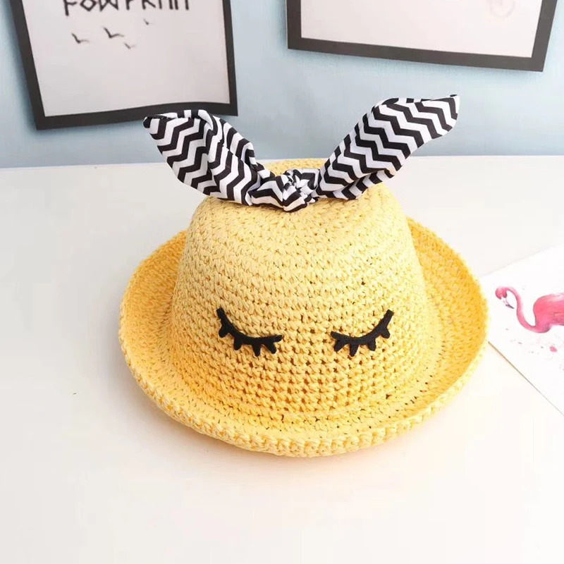 

2020 Summer Children Cute Handmade Straw Sun Hat Travel Bohemian Hats girls Kids Beach Hat Basin Caps Gorra Hombre