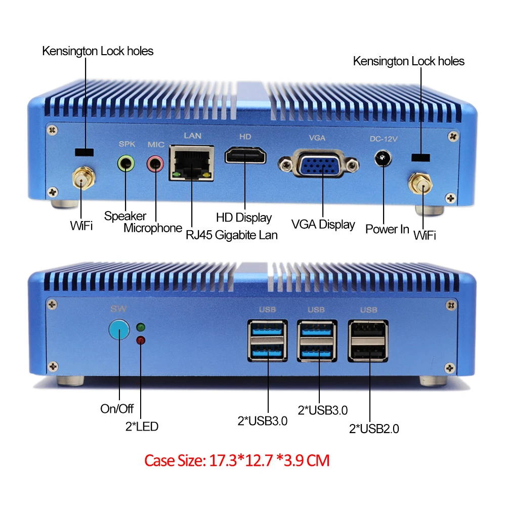EGLOBAL популярный игровой компьютер без вентилятора I3/I5/I7 DDR4 DDR3L Windows 10 pro мини-ПК HDMI