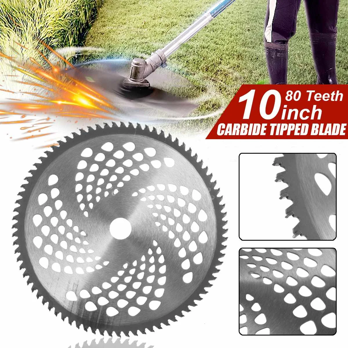

255mm 80T Brush Cutter Blade Lawn Mower Cutter Replacement Circular Saw Blade for Cutting Grass Tree Trimmer Blade