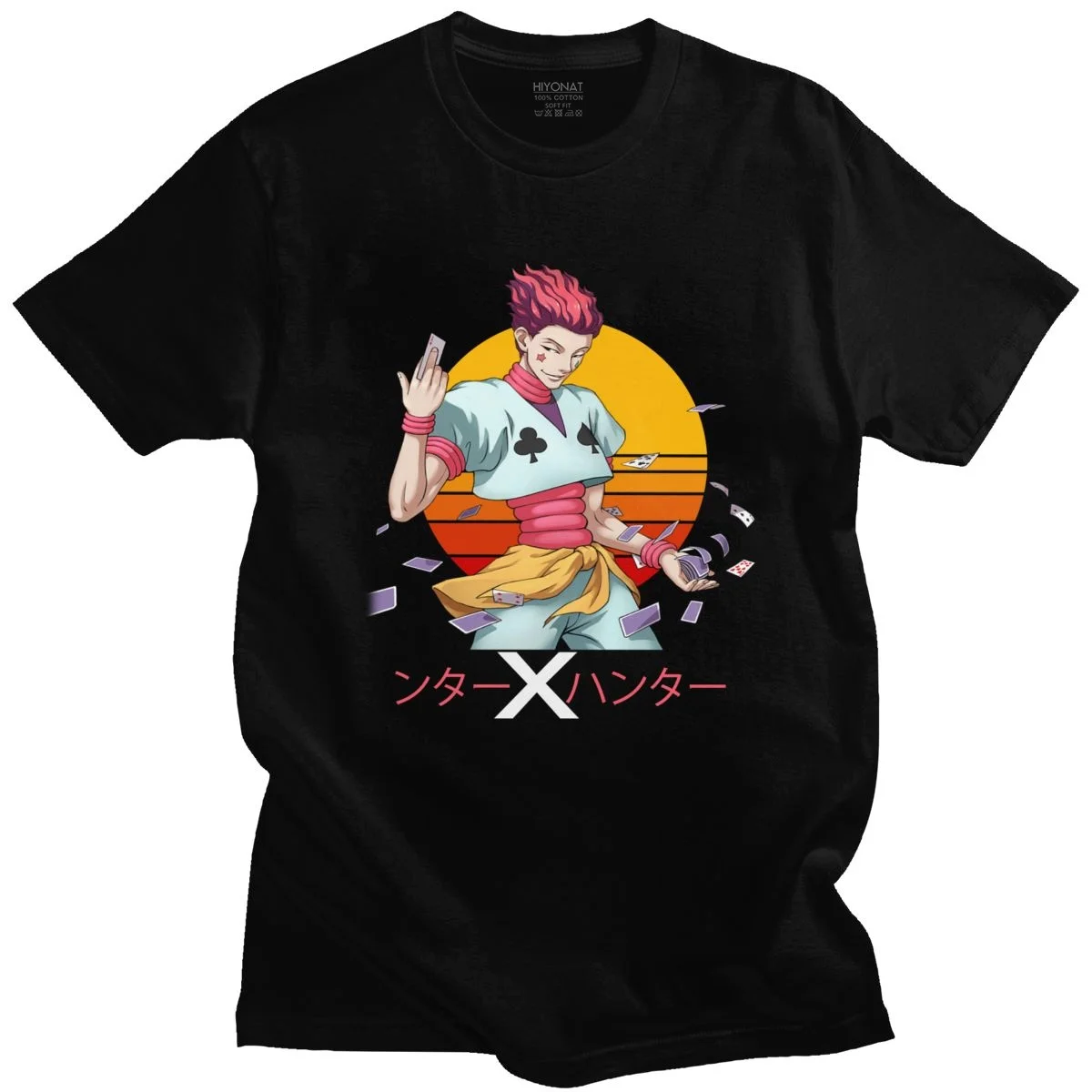 

Cool Male Anime Hunter X Hunter T-Shirt Short Sleeve Cotton Manga Tshirt Leisure Hxh Hisoka Morow Tee Shirt Slim Fit Apparel