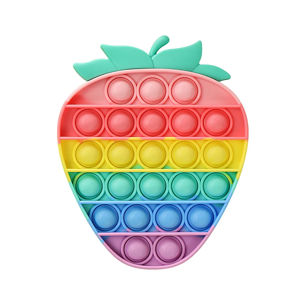 Juguete de fresa con arco&iacute;ris para ni&ntilde;os, juguete sensorial para aliviar el estr&eacute;s, juego sencillo antiestr&eacute;s, novedad-0