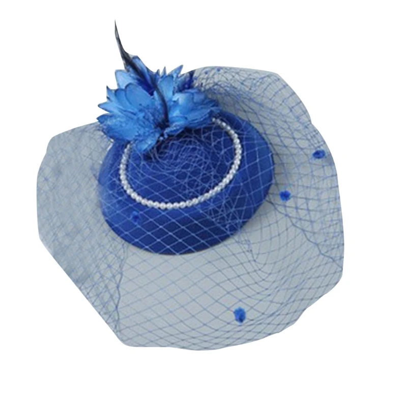 Для женщин дот Кепки Винтаж Повязка на голову с цветочным рисунком и пером