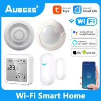 aubess wifi smart home automation human motiondoortemperature humidityco2air quality sensor detector tuya smart life alexa