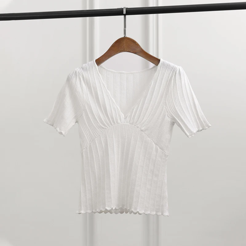 Необычная вязаная сетчатая Женская Элегантная трикотажная шикарная футболка с