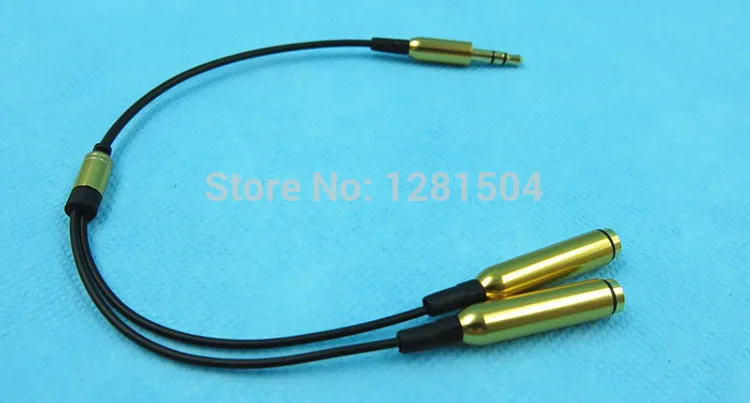 Оптовая продажа разноцветный металлический стерео мини-джек 3 5 мм 1 штекер на 2