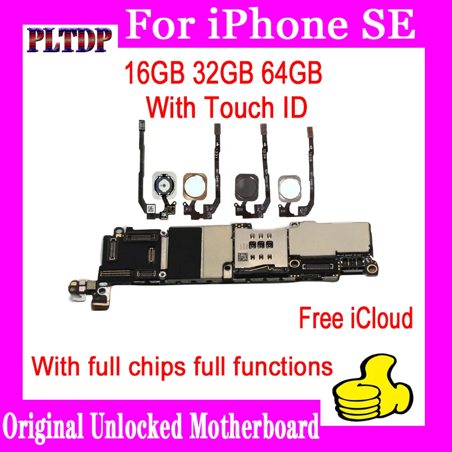 Оригинальная материнская плата для iphone SE 16 ГБ 32 64 Гб чистая iCloud IOS системная