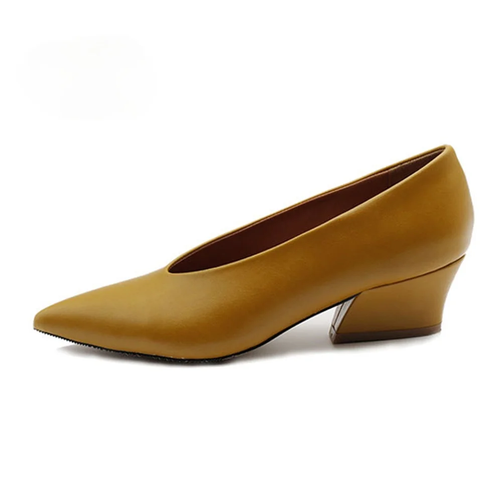 

2021 New Brand Design Mid Heel Women Pumps Elegant Pointed Toe Shallow Fashion Office Ladies Mules Shoes Party Shoes