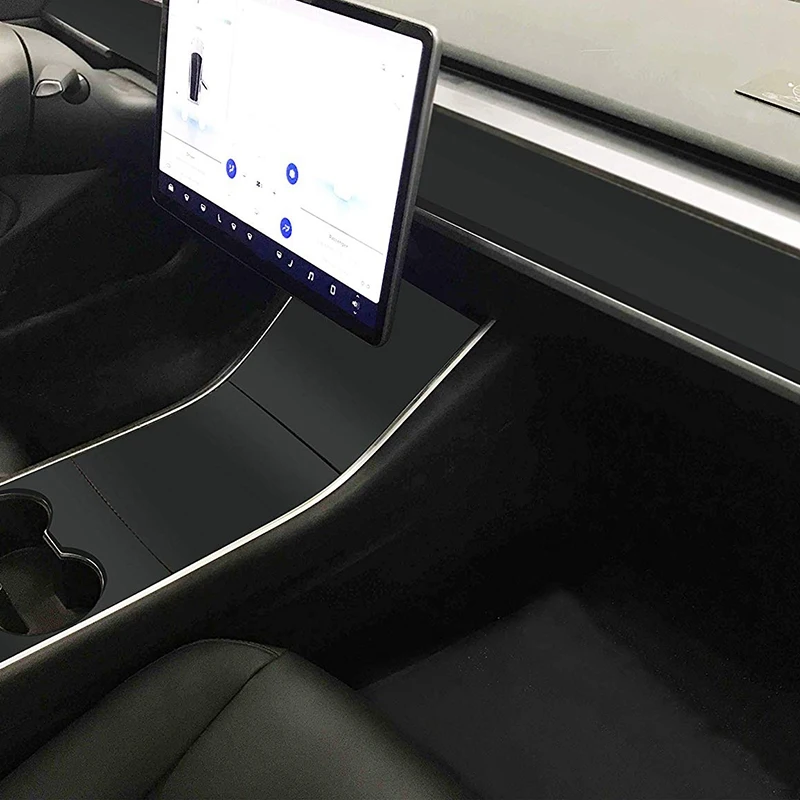 Автомобильный интерьер приборной панели дерево обернуть наклейки для Tesla модель