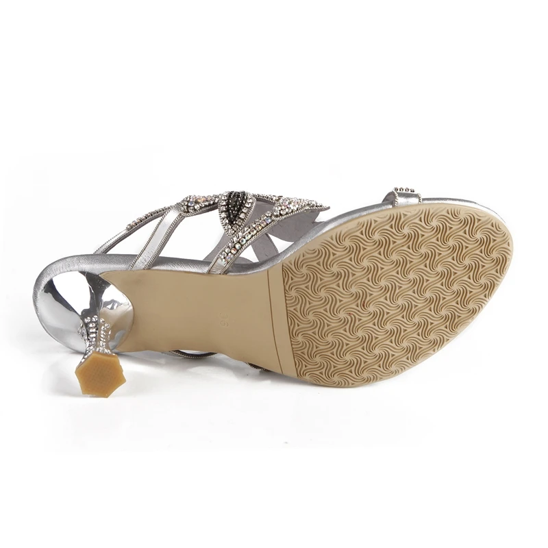 

Christia Bella Bohemian Style Women High Heels Shoes Open Toe Rhinestones Thin Heels Party Shoes Sexy Ladies Summer Prom Shoes