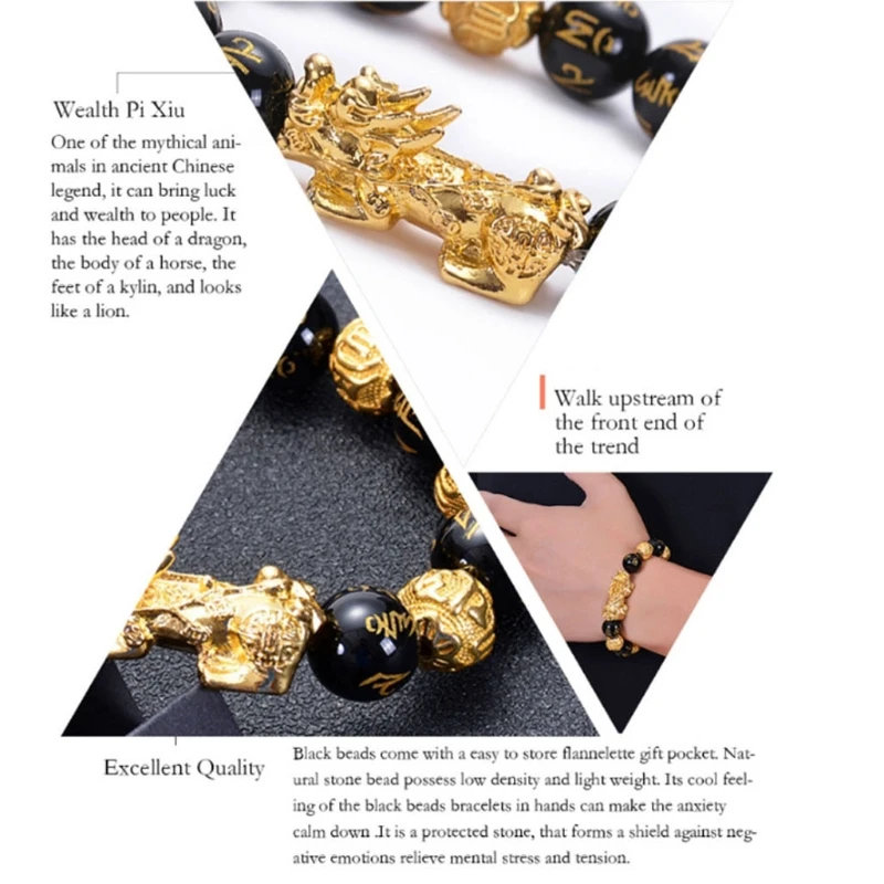 

PIXIU Bracelet Bring Lucky Brave Wealth Feng Shui Bracelets Lucky Amulet Jewelry T4MD