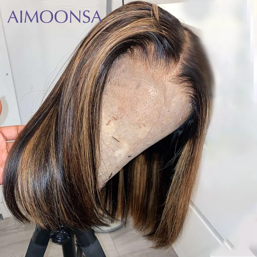 Парик из натуральных волос с коротким Бобом 13x 6 парик на сетке спереди прозрачные