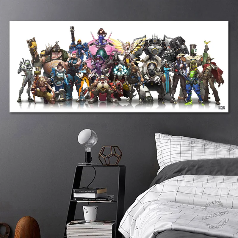 Цельнокроеное платье без рамки &quotHeroes of The Storm&quot видео игры плакат Overwatch Холст
