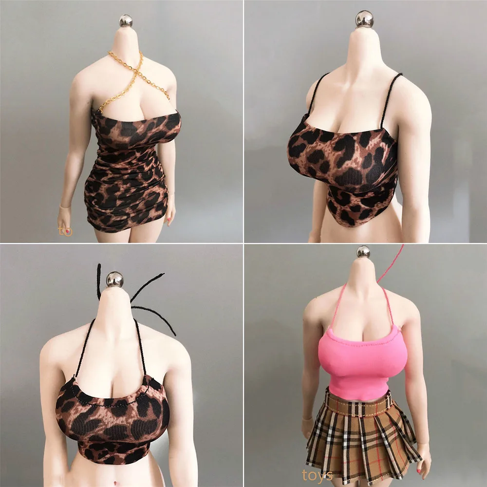 Женский сексуальный топ на бретельках с открытой спиной в масштабе 1/6