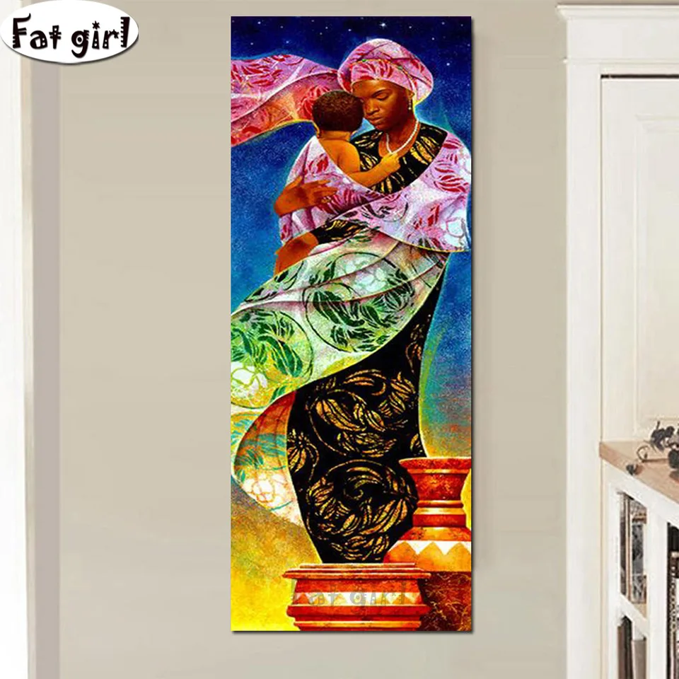 Алмазная картина африканская женская и детская вышивка крестиком алмазная