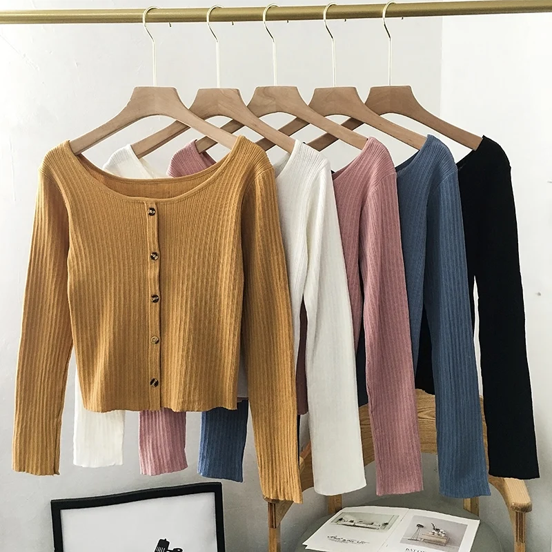 

Нежный пуловер, короткая трикотажная одежда 2021, европейские товары, осенняя Новая женская тонкая блузка с внешним дизайном