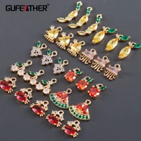 gufeather m1051jewelry accessoriespass reachnickel free18k gold platedcopperzirconsjewelry makingdiy pendants10pcslot