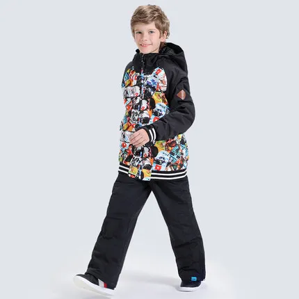 Детский лыжный костюм Gsou для мальчиков зимняя Лыжная Сноубордическая куртка и