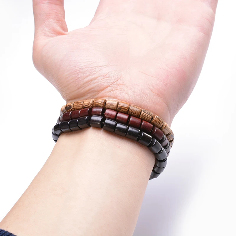 Браслет Шарм из натурального дерева с бусинами для мужчин и женщин|Плетеные