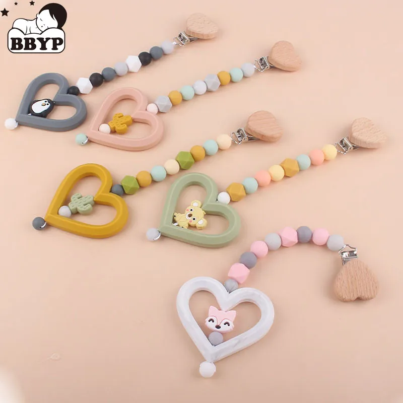 

Newborn Pacifier Clip Chain BPA-free Silicone Beads Dummy Nipple Soother Holder Baby Teething Toys Stroller Pendant