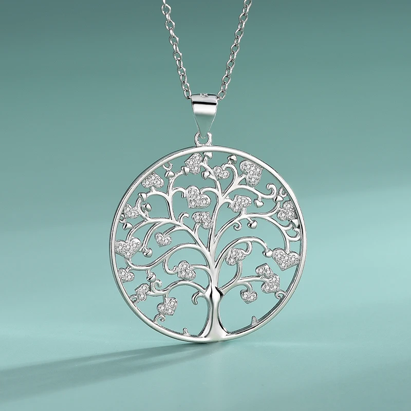 

s925 Sterling Silver Round tree of life Necklace Europe And The United States Simplicity tree of Life Ladies Secklace Jewelry