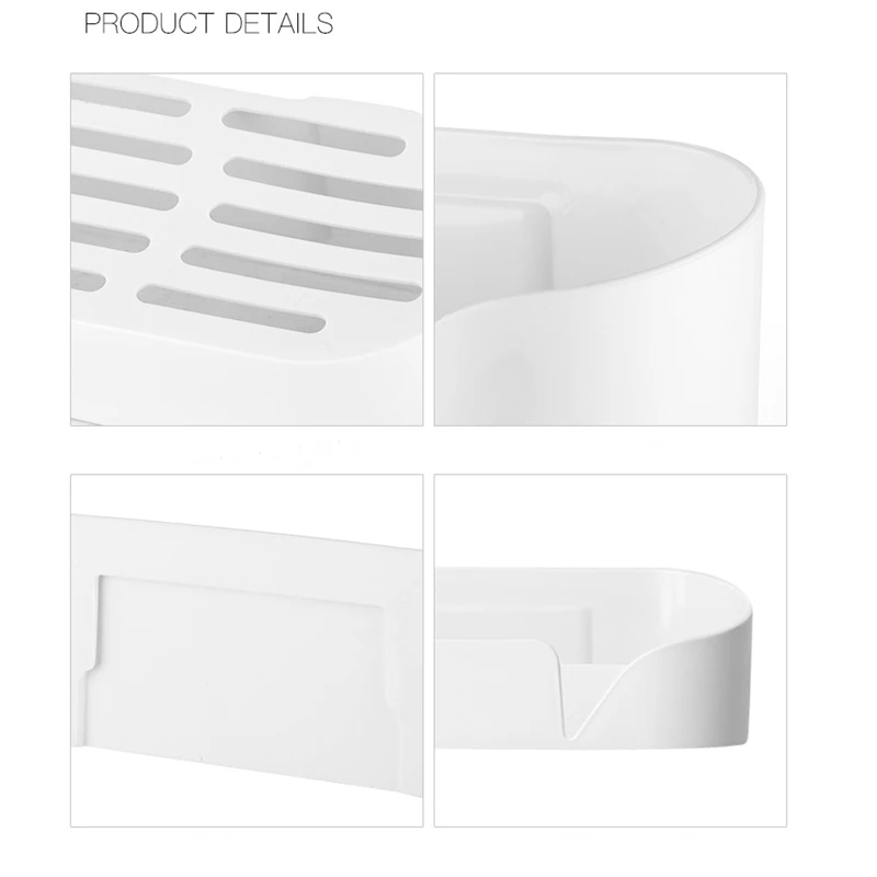 Настенная подвесная полка DSR3 для ванной Белый Органайзер без гвоздей держатель