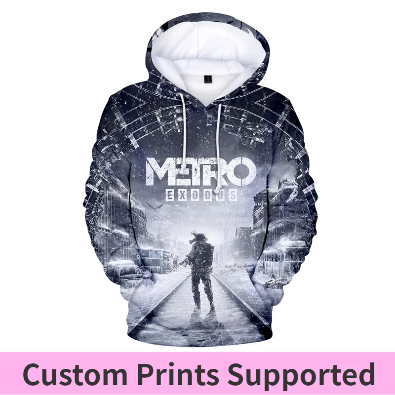 Мужская толстовка с капюшоном Metro Exodus Повседневная Уличная одежда в стиле