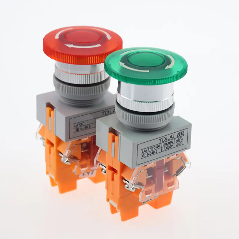 Светодиодная Аварийная остановка 22 мм поддерживается со светодиодной