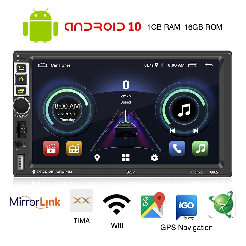 $579.99 2 Din Android Car Radio Wireless Carplay Android-Auto Bluetooth RDS GPS Navigation Wifi USB TF Multimedia Player Head Unit 8802