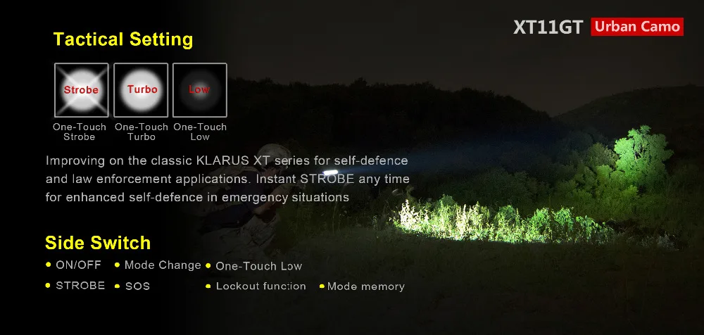 klarus XT11GT USB Перезаряжаемый фонарик CREE XPH35 2000 люмен светодиодный тактический фонарь с батареей 18650